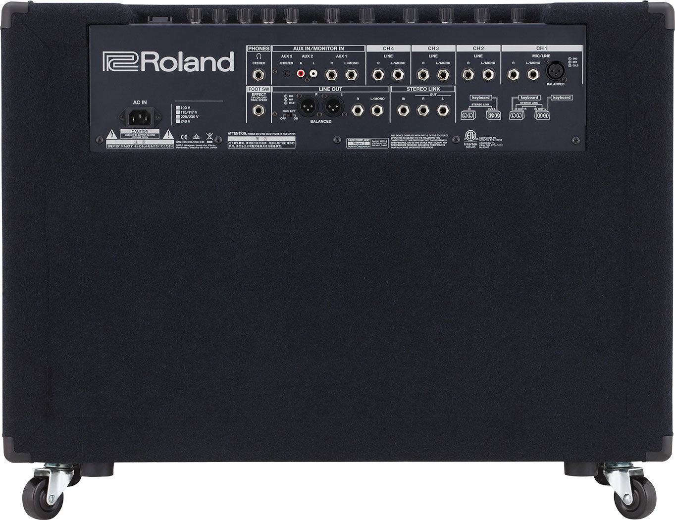 ROLAND KC-990 Stereo Keyboard Amplifier - 320W, 4 Channels, Dual 12" Speakers, High-Fidelity Sound, Onboard Mixing, Durable Design — view 4