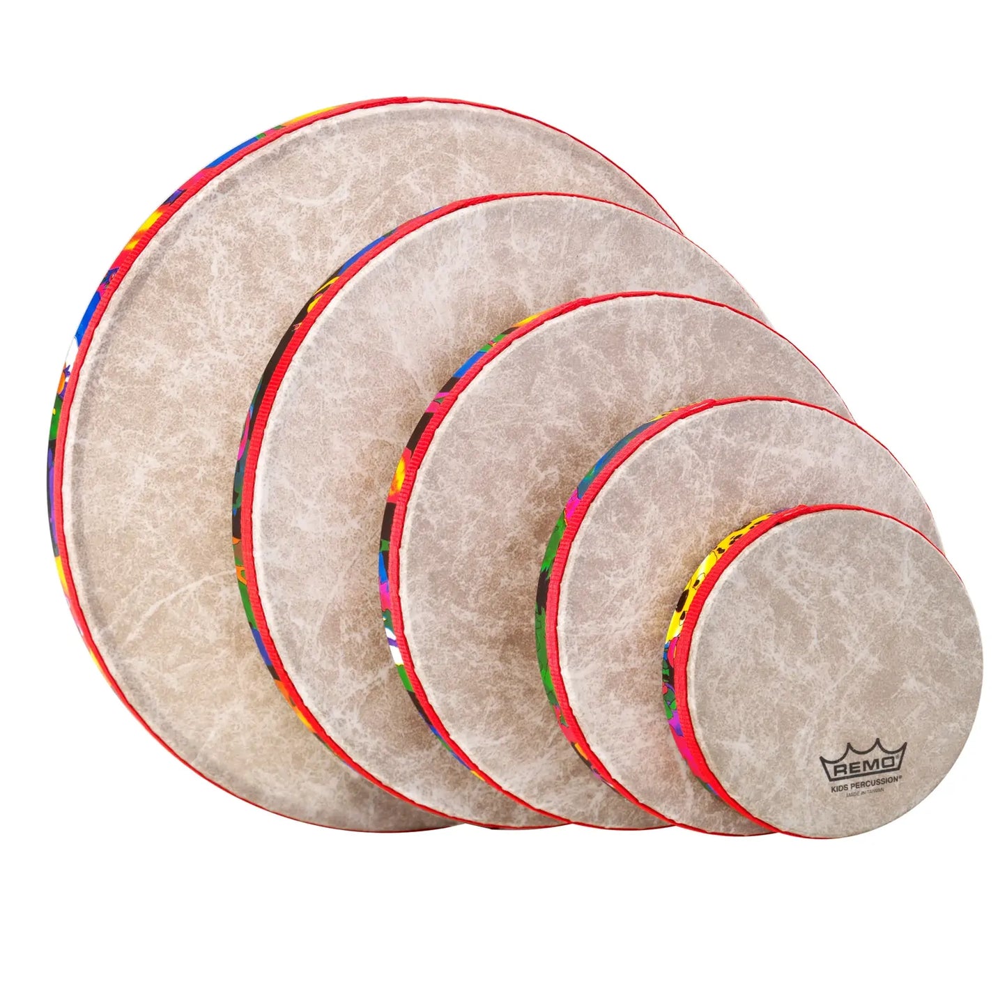 Remo Kids Percussion Hand Drum Set Rainforest 5 Piece with Mallets