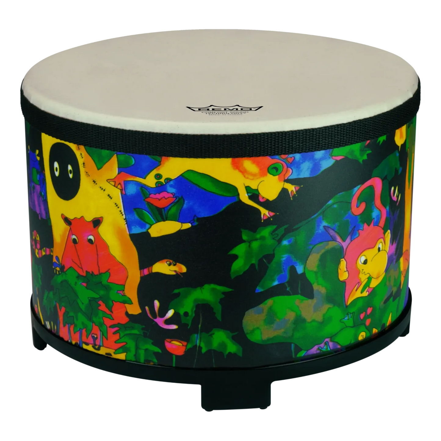 Remo 10 Inch Kids Floor Tom - Rainforest Finish with Mallets, Comfort Sound Technology