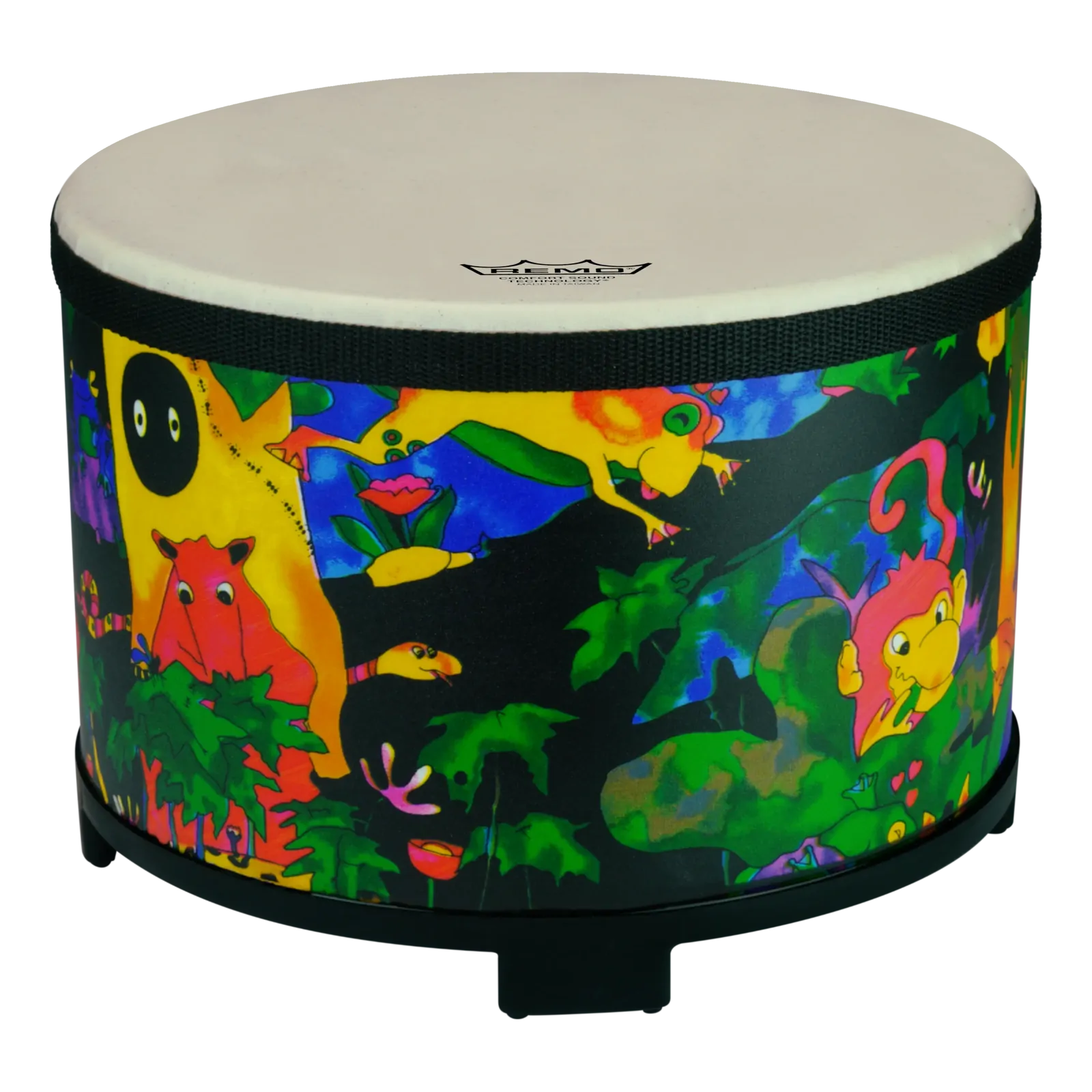 Remo 10 Inch Kids Floor Tom - Rainforest Finish with Mallets, Comfort Sound Technology