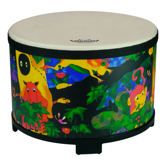 Remo 10 Inch Kids Floor Tom - Rainforest Finish with Mallets, Comfort Sound Technology