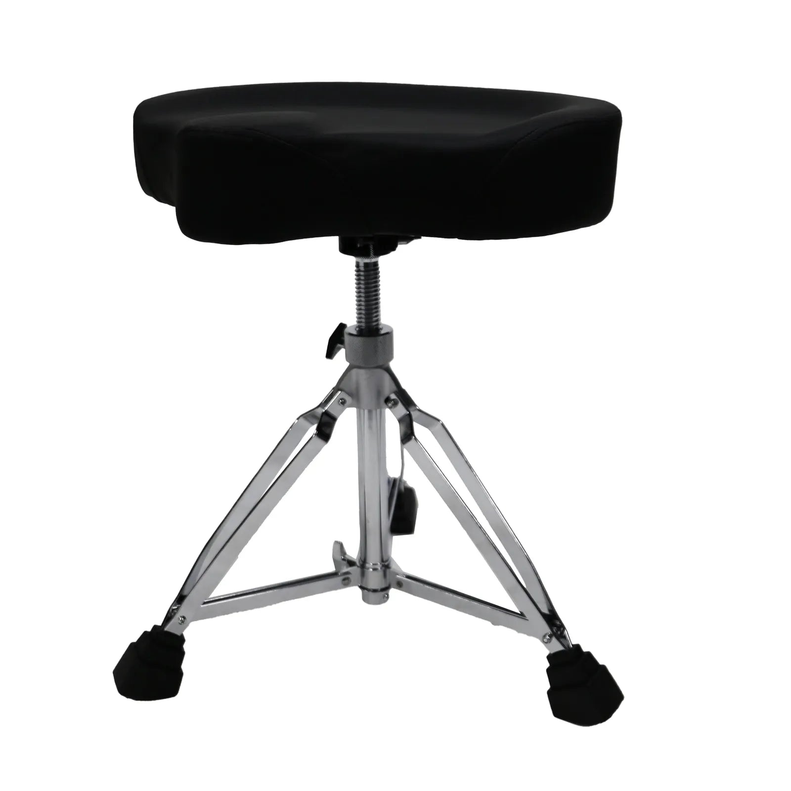 Kahzan Deluxe Motorcycle Shaped Drum Throne Chrome with Double Braced Legs and Swivel Height Adjustment