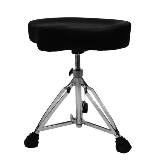 Kahzan Deluxe Motorcycle Shaped Drum Throne Chrome with Double Braced Legs and Swivel Height Adjustment