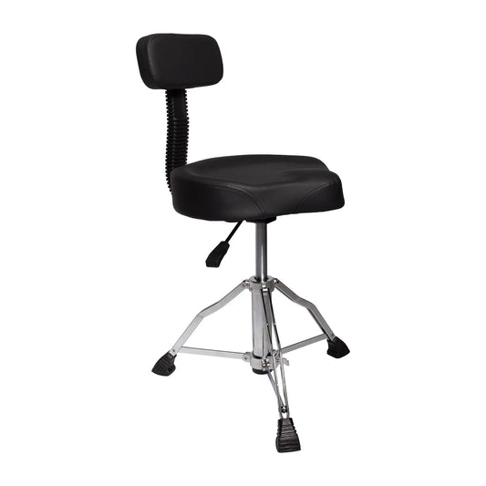 Kahzan Premium Drum Throne with Backplate and Hydraulic Height Adjustment, Chrome