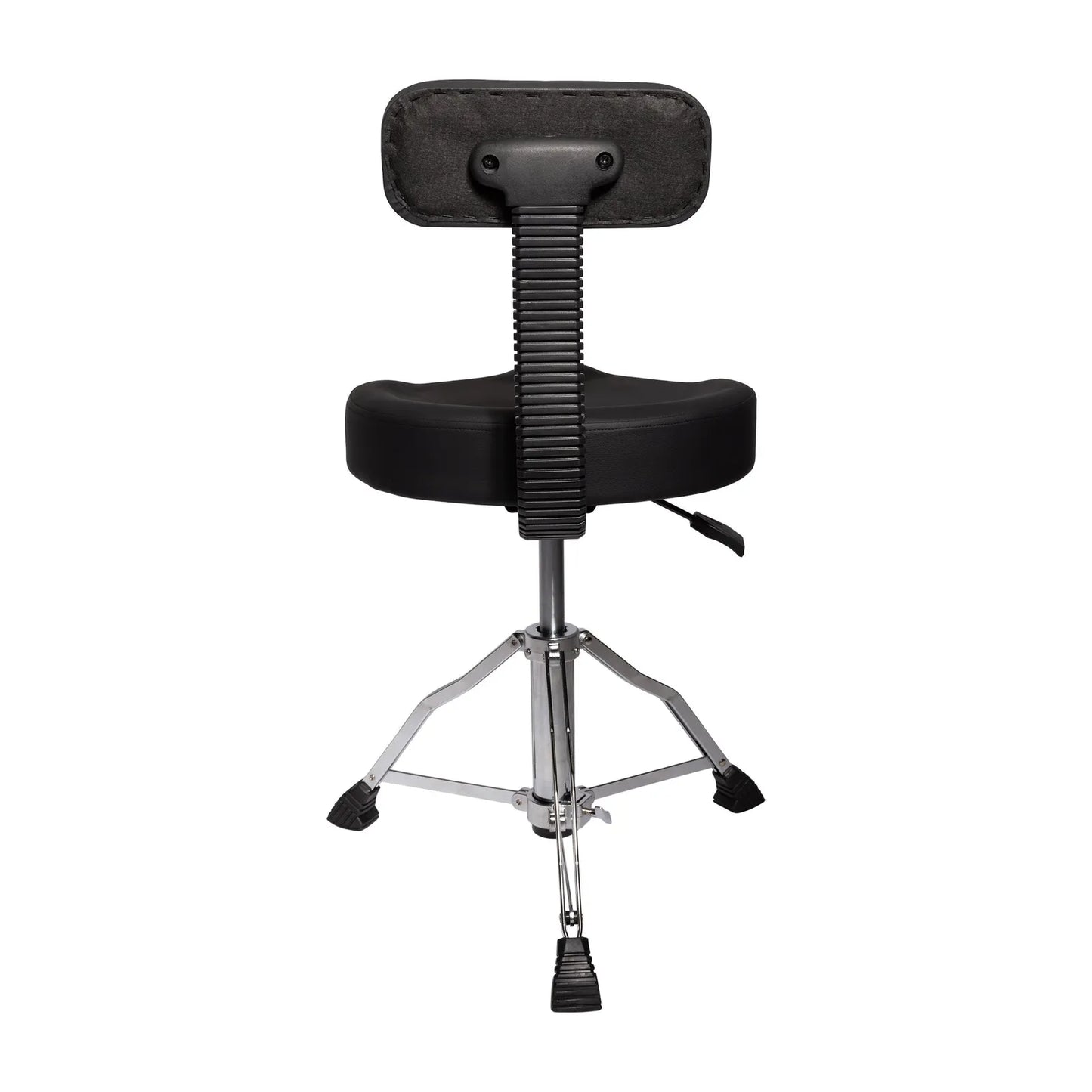 Kahzan Premium Drum Throne with Backplate - Chrome, Hydraulic Height Adjustment, Collapsible Double Braced Leg Base, Non-Slip Rubber Feet — view 2
