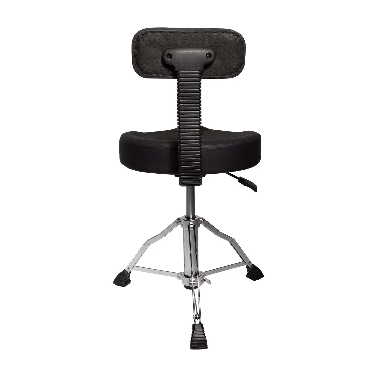 Kahzan Premium Drum Throne with Backplate - Chrome, Hydraulic Height Adjustment, Collapsible Double Braced Leg Base, Non-Slip Rubber Feet — view 2