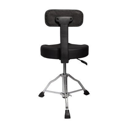 Kahzan Premium Drum Throne with Backplate - Chrome, Hydraulic Height Adjustment, Collapsible Double Braced Leg Base, Non-Slip Rubber Feet — view 2