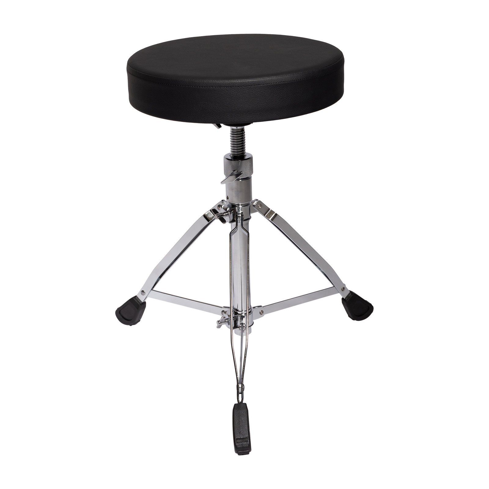 Kahzan Heavy Duty Drum Throne with Chrome Finish, Collapsible Double Braced Legs, Non-Slip Rubber Feet, Swivel Height Adjustment
