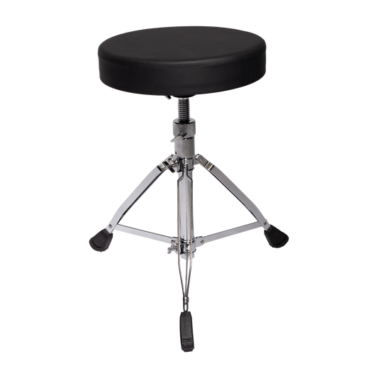 Kahzan Heavy Duty Drum Throne with Chrome Finish, Collapsible Double Braced Legs, Non-Slip Rubber Feet, Swivel Height Adjustment