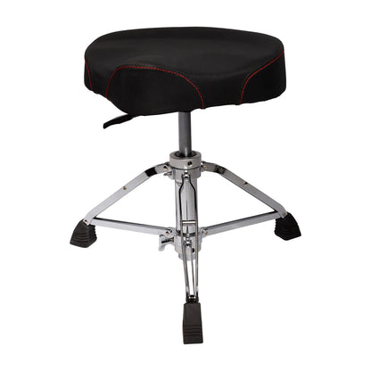 Kahzan Premium Hydraulic Drum Throne with Chrome Finish and Padded Seat