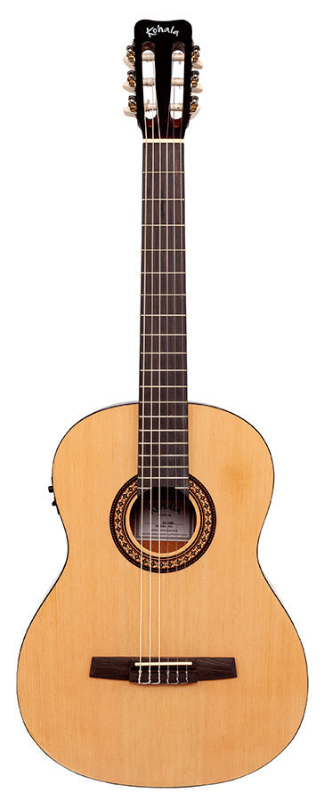 Kohala KG100NE AC/EL Classical Nylon String Guitar with Gig Bag, Spruce Top, Okoume Back, Active Pickup, On-Board Tuner, 39" Length