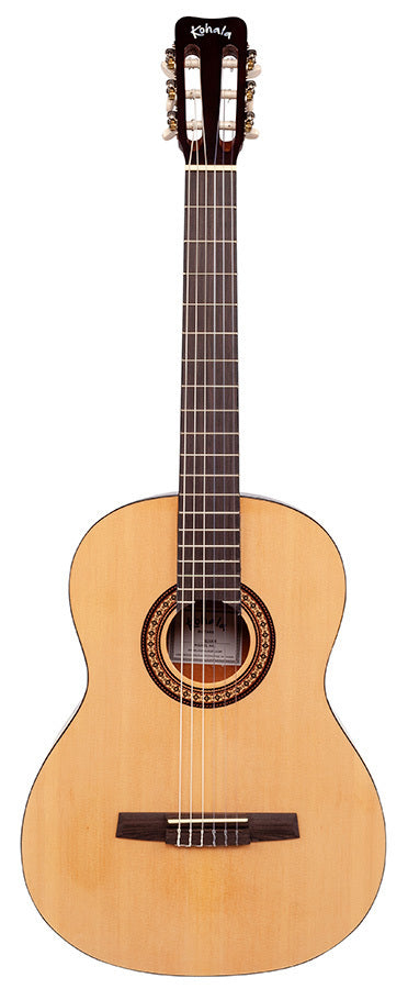 Kohala KG100N Classical Nylon String Guitar 4/4 Size with Padded Gig Bag, Spruce Top, Okoume Back, 39" Length, 18 Frets