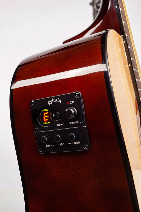 Kohala KG100 Series Dreadnought Acoustic/Electric Guitar with Gig Bag - Natural Finish — view 4