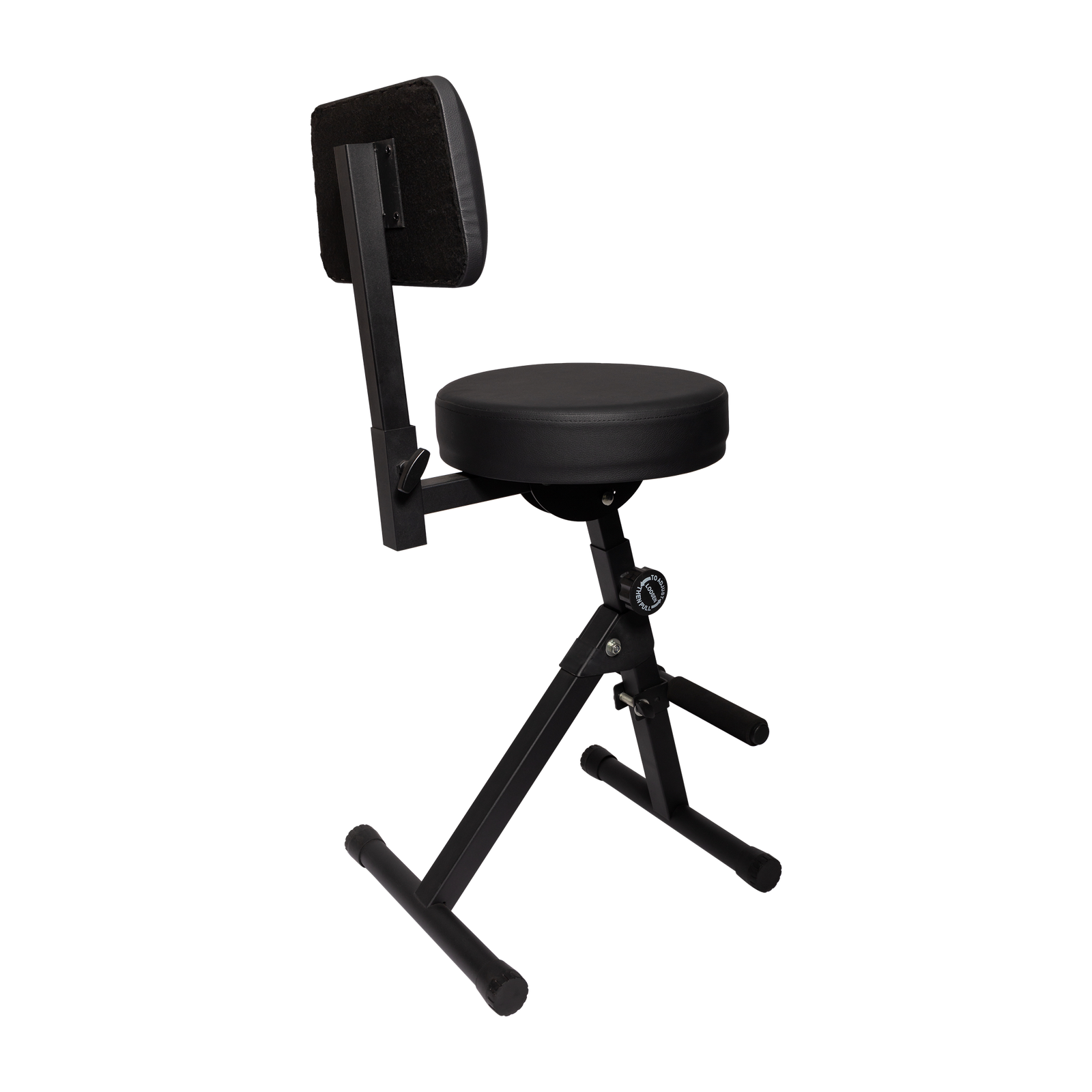 Fretz KGB-21-BLK Adjustable Height Guitar Stool with Padded Seat and Backrest — view 2
