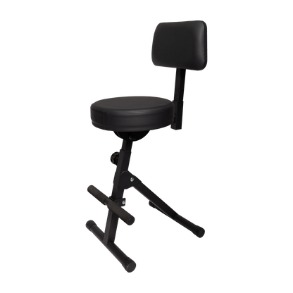 Fretz KGB-21-BLK Adjustable Height Guitar Stool with Padded Seat and Backrest