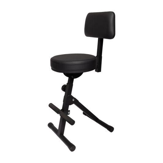 Fretz KGB-21-BLK Adjustable Height Guitar Stool with Padded Seat and Backrest
