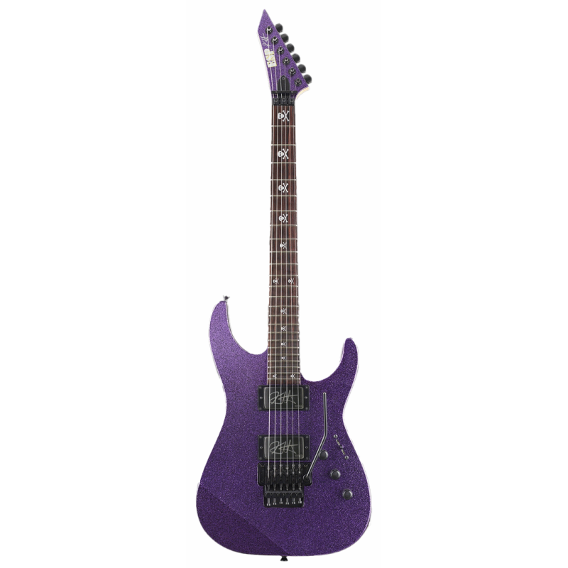 ESP Kirk Hammett KH-2 Purple Sparkle Electric Guitar with EMG Pickups and Hard Shell Case