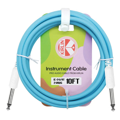 Kirlin Entry 24 Instrument Cable Atoll Blue 10FT 1/4" Mono Plug KIC241AT-10 — view 3