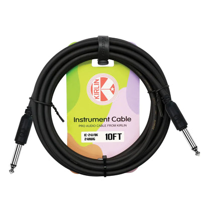 Kirlin Entry 24 Instrument Cable 10FT - 1/4" Mono Plug, 24 Gauge CCAM, PVC Jacket, 90% Spiral Shielding, Limited Lifetime Warranty — view 3
