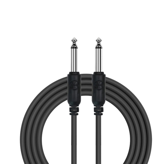 Kirlin Entry 24 Instrument Cable Black - 20FT KIC241BK-20 with 1/4" Mono Plug, 24-Gauge CCAM Conductor, 90% Spiral Shielding