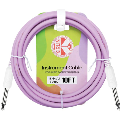 Kirlin Entry 24 Instrument Cable Lilac Purple 10FT - 1/4" Mono Plug, 24 Gauge CCAM Conductor, PVC Jacket, Limited Lifetime Warranty — view 3