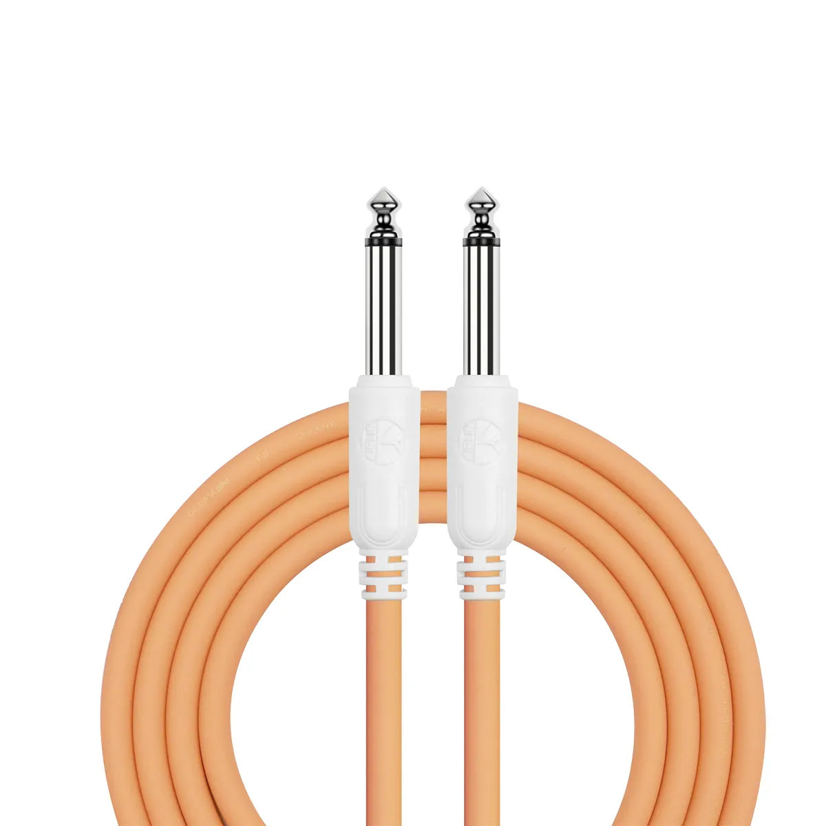 Kirlin Entry 24 Instrument Cable 10FT Mango Orange - 1/4" Mono Plug, 24 Gauge CCAM Conductor, 90% Spiral Shielding, Limited Lifetime Warranty