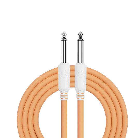 Kirlin Entry 24 Instrument Cable 10FT Mango Orange - 1/4" Mono Plug, 24 Gauge CCAM Conductor, 90% Spiral Shielding, Limited Lifetime Warranty