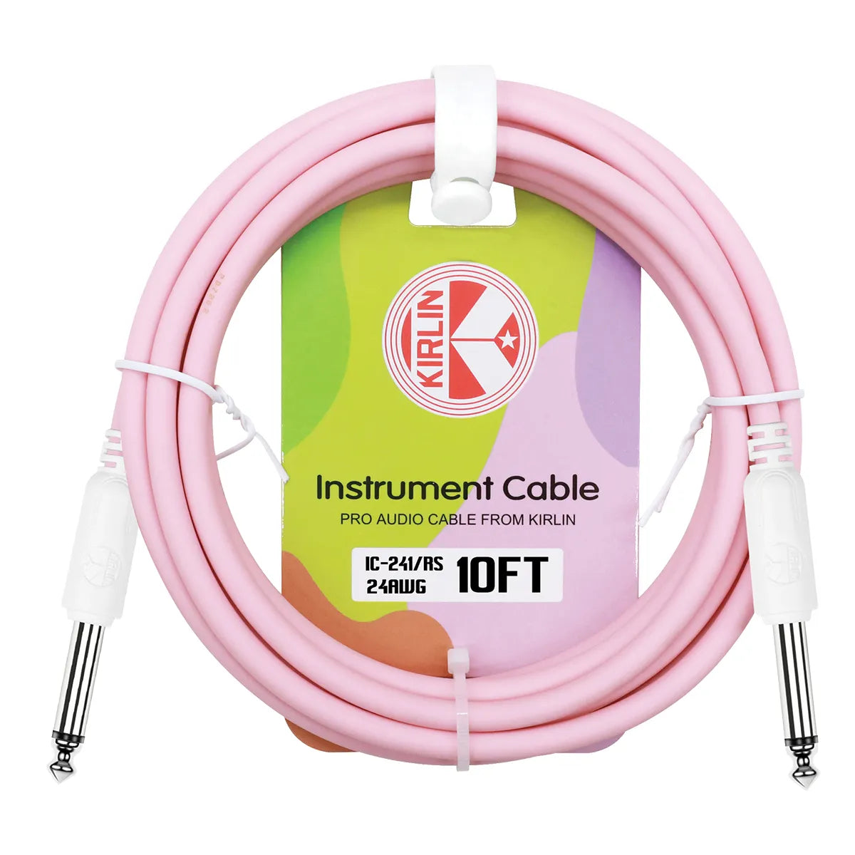 Kirlin Entry 24 Instrument Cable 10FT Rose Pink - 1/4" Mono Plug — view 3