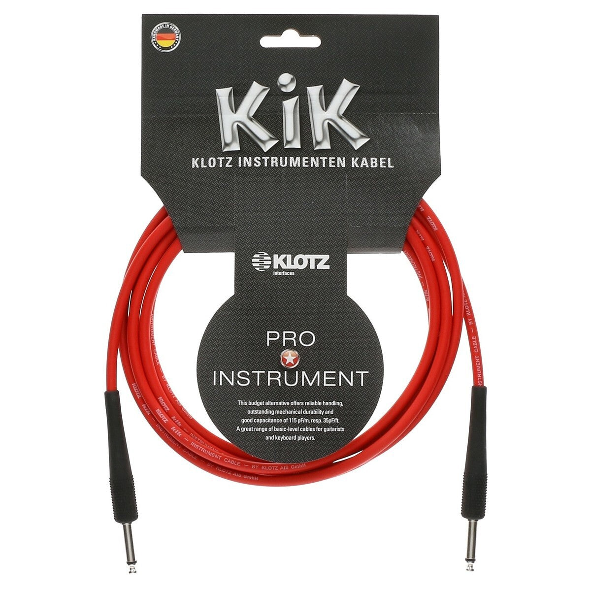 Klotz KIK Instrument Cables [Colour: Red]