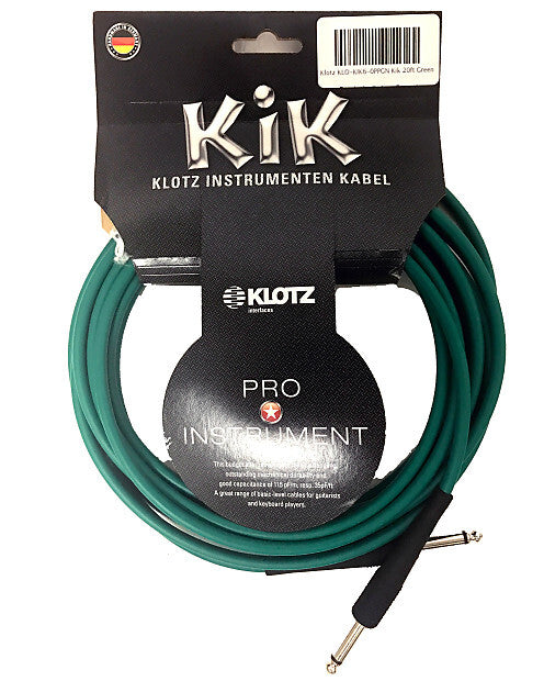 Klotz KIK Instrument Cables [Colour: Green] [Length: 6m]