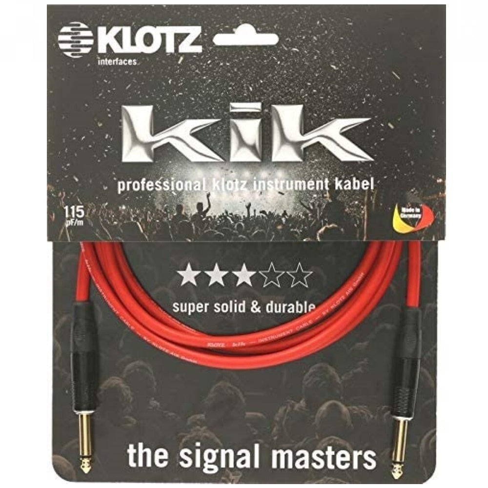 Klotz KIK60PPRT Pro Guitar Instrument Cable 6m - Red