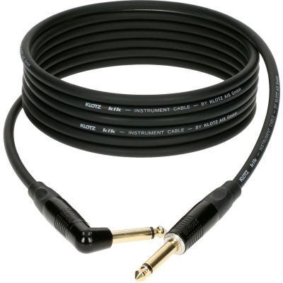 Klotz KIK Pro 3m Angled-Straight Instrument Cable Black with Gold Tip — view 2