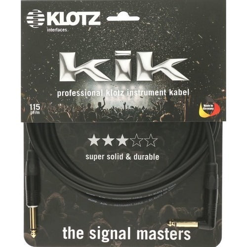 Klotz KIK Pro 6m Angled-Straight Instrument Cable Black with Gold Tip