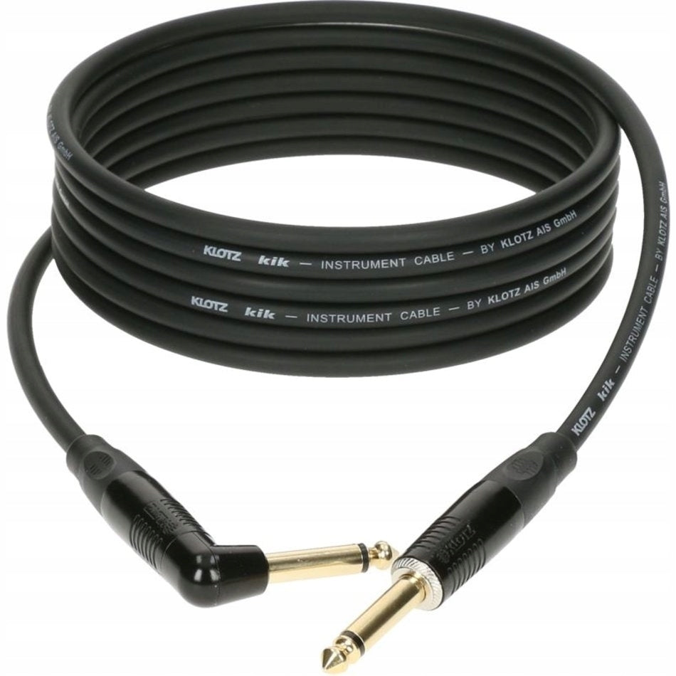 Klotz KIK Pro 6m Angled-Straight Instrument Cable Black with Gold Tip — view 2