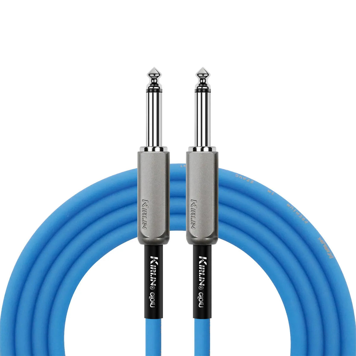 Kirlin 20FT Glow Instrument Cable Royal Sapphire KIMGE-221-BL-20 1/4" Mono Plug Premium 22-Gauge Copper Conductor with 90% Shielding
