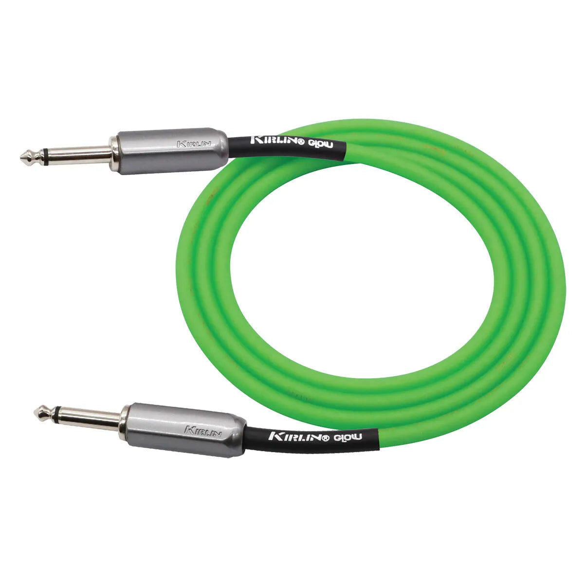 Kirlin 10FT Glow Instrument Cable Kiwi Pop KIMGE-221-GR-10 1/4" Mono Plug 22-Gauge Copper Conductor Limited Lifetime Warranty — view 2