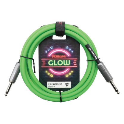 Kirlin 10FT Glow Instrument Cable Kiwi Pop KIMGE-221-GR-10 1/4" Mono Plug 22-Gauge Copper Conductor Limited Lifetime Warranty — view 3