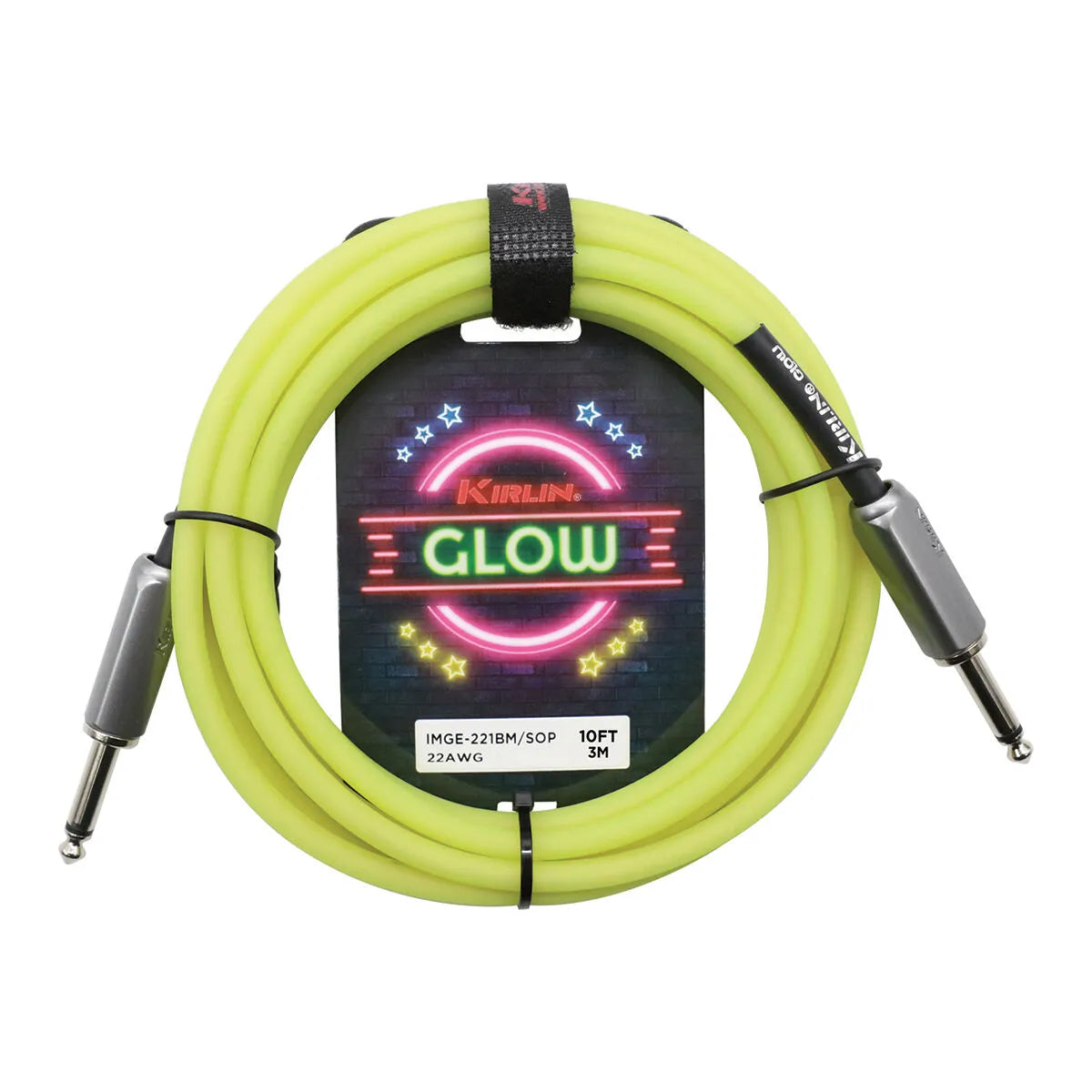 Kirlin 10FT Glow Instrument Cable Solar Pop KIMGE-221-YE-10 — view 3