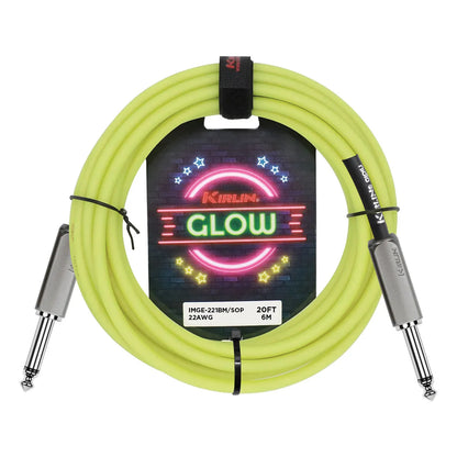 Kirlin 20FT Glow Instrument Cable Solar Pop KIMGE-221-YE-20 1/4" Mono Plug 22 Gauge Copper Conductor Limited Lifetime Warranty — view 3