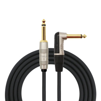 Kirlin 10FT Silent Plug Instrument Cable RA to Straight Black KIP202-SILENT-10