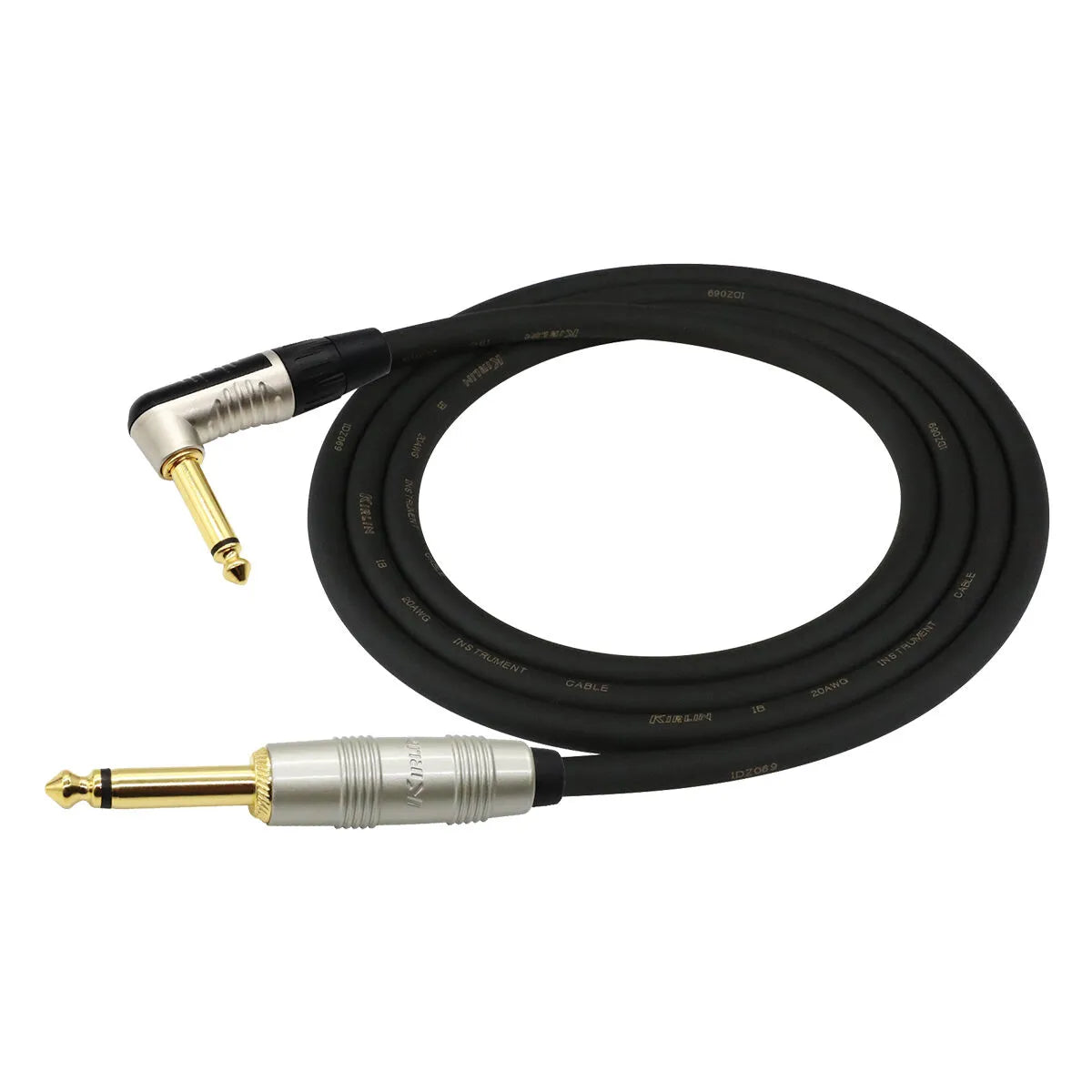 Kirlin 20FT Silent Plug Instrument Cable RA to Straight Black KIP202-SILENT-20 — view 2