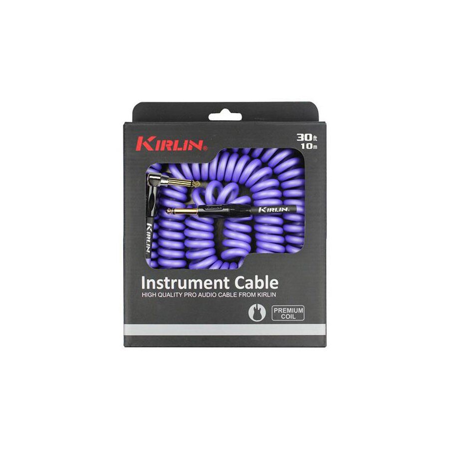 Kirlin IPK222PU 30ft Premium Coil Purple Instrument Cable RA - Straight Plug — view 2
