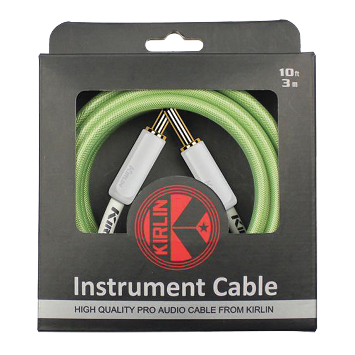 Kirlin PVC Woven Premium Plus Instrument Cable 10ft Green KIPW201WGR-10 — view 3