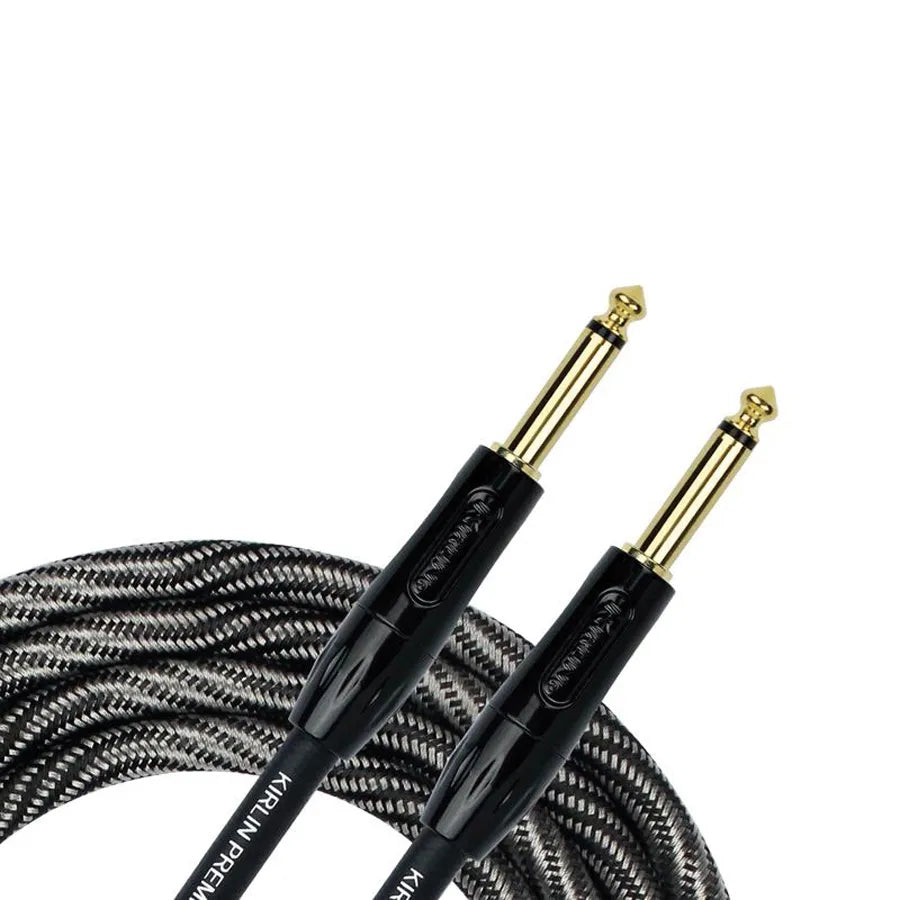 Kirlin 20ft Premium Plus Wave Black Instrument Cable KIWB201WBW-20, 1/4" Mono Plug, 20 Gauge, OFC, Noise-Free, Limited Lifetime Warranty