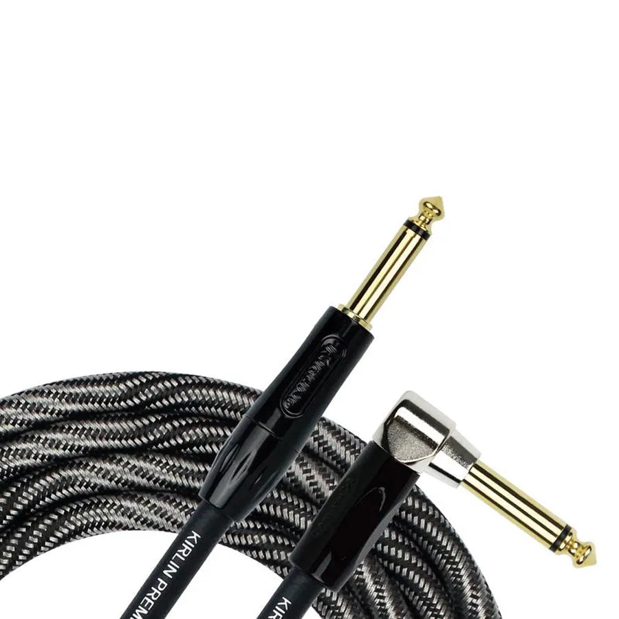 Kirlin 10ft Premium Plus Wave Black Instrument Cable RA - Straight KIWB202WBW-10