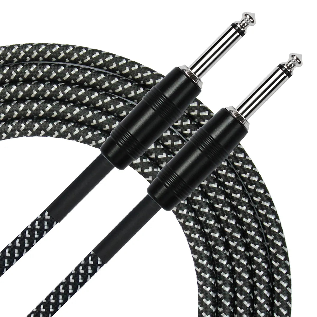 Kirlin 20ft Black Entry Woven Instrument Cable with 1/4" Mono Plugs [KIWC201BK-20]