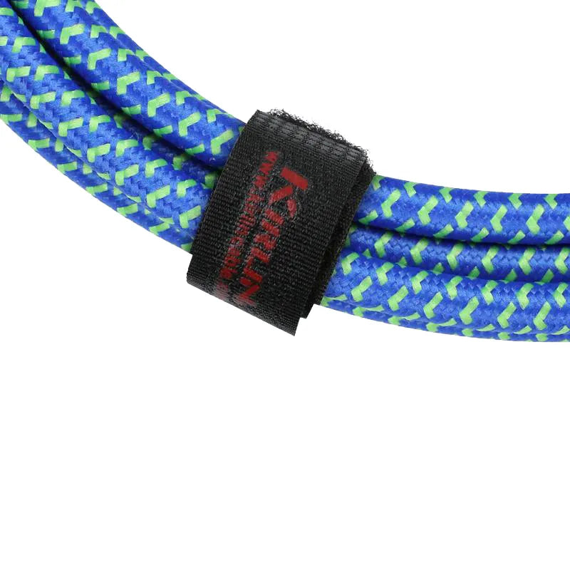 Kirlin 20ft Blue Entry Woven Instrument Cable with 1/4" Mono Plug [KIWC201BL-20] — view 2