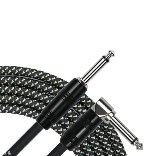Kirlin 20ft Black Entry Woven Instrument Cable RA - Straight KIWC202BK-20