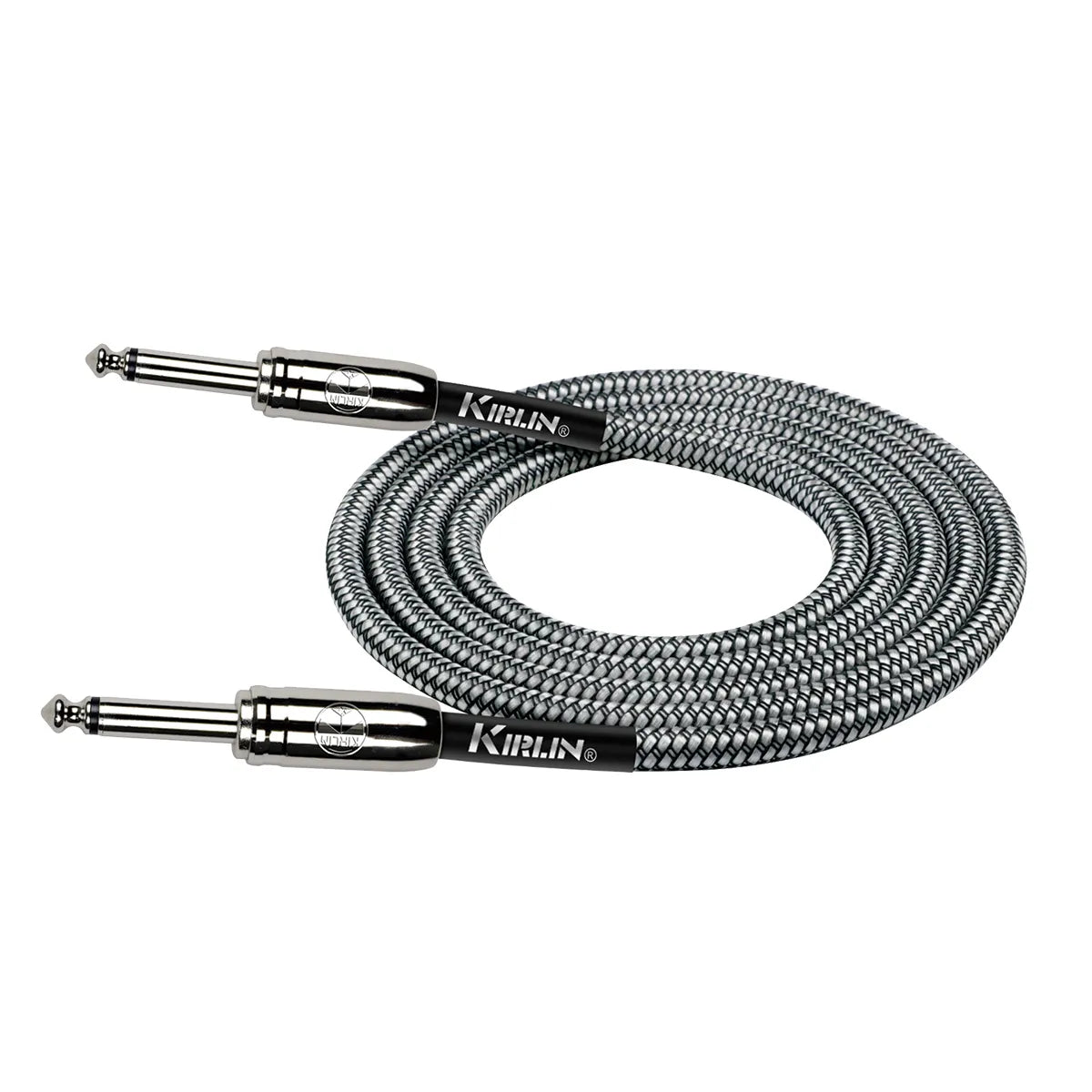 Kirlin 20ft Black Woven Instrument Cable with Chrome Ends [KIWCC201BK-20] — view 3