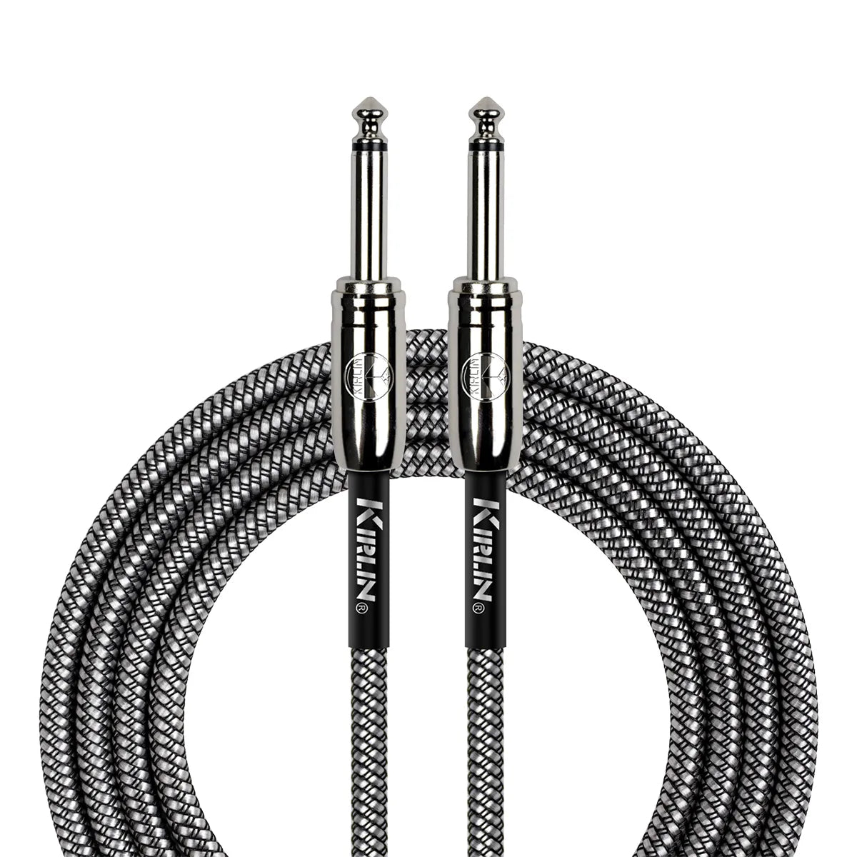 Kirlin 20ft Black Woven Instrument Cable with Chrome Ends [KIWCC201BK-20]